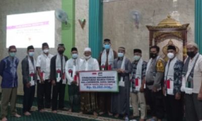 Donasi Kemanusiaan untuk Palestina pada acara Giat Silaturahmi se-Kelurahan Curug di Masjid Al-Muhajirin